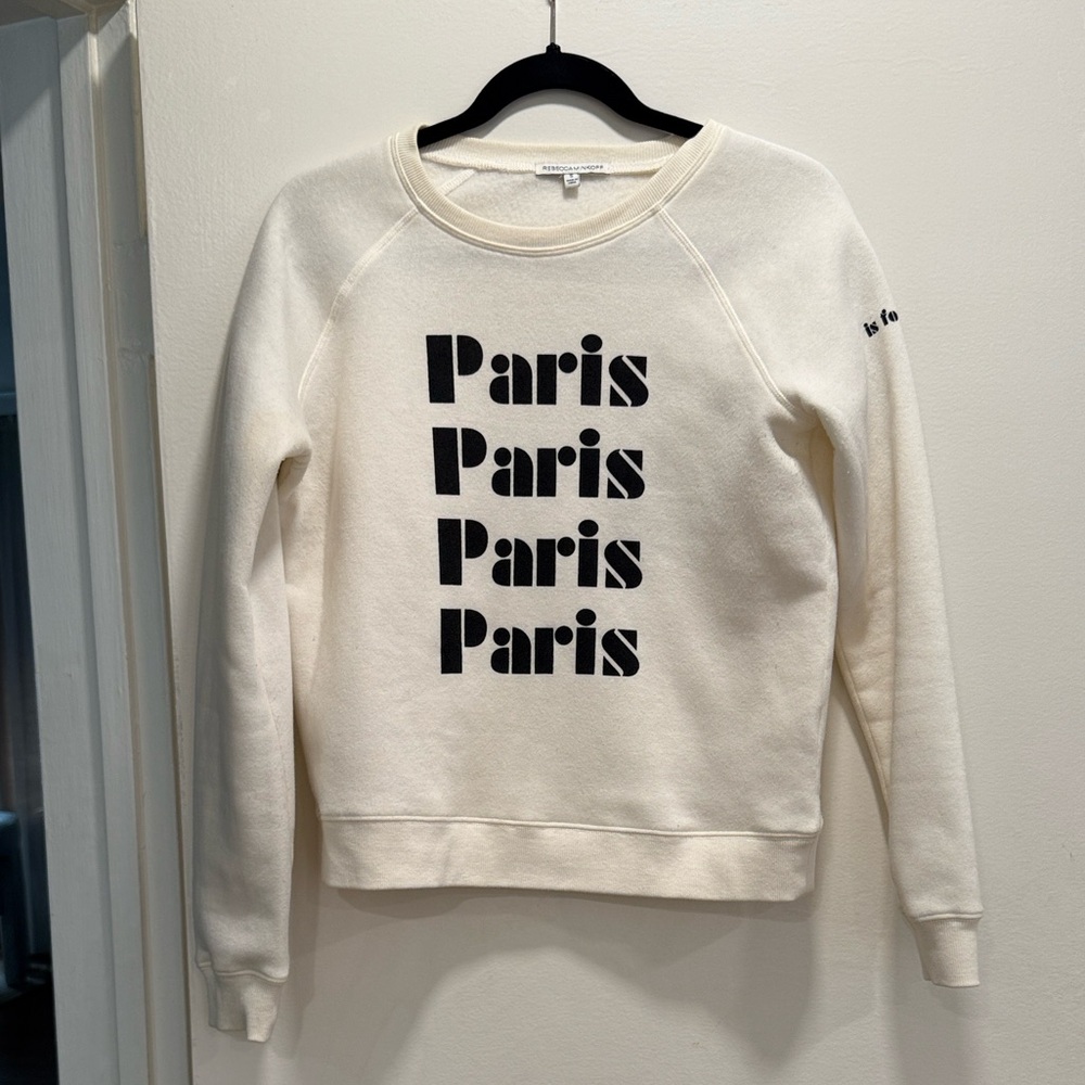 Rebecca Minkoff Cream Paris Sweatshirt